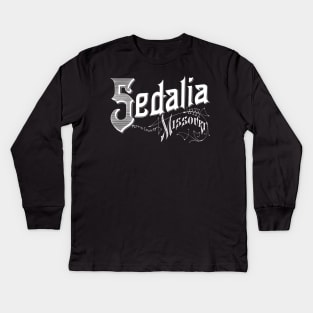 Vintage Sedalia, MO Kids Long Sleeve T-Shirt